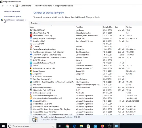 Uninstall any programs you don’t use anymore
