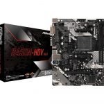 ASRock B450M-HDV R4.0 AMD AM4 M-ATX Motherboard with M.2 and Full Spike Protection