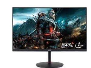 Acer Nitro 27 Inch IPS WQHD 2560 X 1440 Resolution Monitor I 1 MS, 240Hz (Overclock to 270Hz) I 400 Nits I 2 X HDMI 1 X DP 1 X Type C 4 X USB 3.0 HUB I Height Adjustment and Pivot Function (XV272UX)