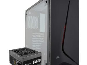 Corsair SPEC-05 (ATX) With CV650 SMPS Mid Tower Cabinet With Transparent Side Panel (Black) CC-9020125-UK