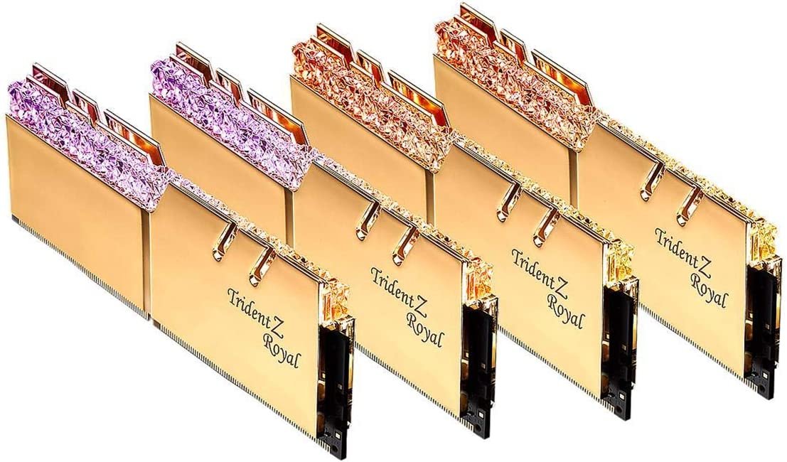 G.Skill Trident Z Royal Gold 32 GB (4 x 8GB) 3600 MHz DDR4 Memory F4-3600C16Q-32GTRG G.Skill Trident Z Royal Gold 32 GB (4 x 8GB) 3600 MHz DDR4 Memory F4-3600C16Q-32GTRG