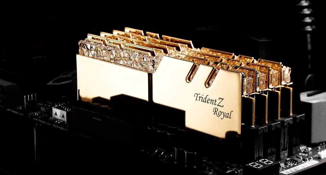 G.Skill TZ Royal Silver Series 128GB (4x32GB) 4000 MHz DDR4 Memory F4-4000C18Q-128GTRS G.Skill TZ Royal Silver Series 128GB (4x32GB) 4000 MHz DDR4 Memory F4-4000C18Q-128GTRS