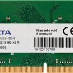 ADATA 8GB (8GBX1) DDR4 3200MHz Laptop Memory AD4S320088G22-RGN