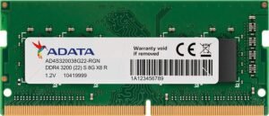 ADATA 8GB (8GBX1) DDR4 3200MHz Laptop Memory AD4S320038G22-RGN