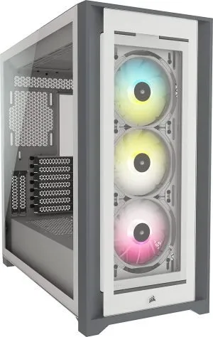 Corsair iCUE 5000X RGB Tempered Glass Mid-Tower ATX White PC Smart Cabinet CC-9011213-WW