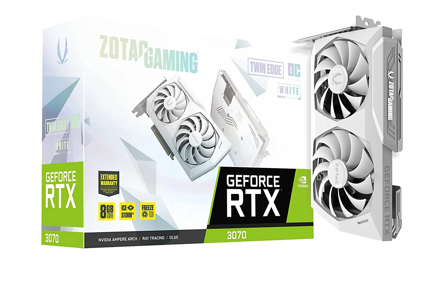 Zotac Gaming Nvidia GeForce RTX 3060 Ti AMP White Edition 8GB GDDR6 Graphics Card LHR (ZT-A30610F-10PLHR)