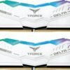 TeamGroup T-Force Delta RGB 32GB (2x16GB) DDR5 White Memory FF4D532G6400HC40BDC01