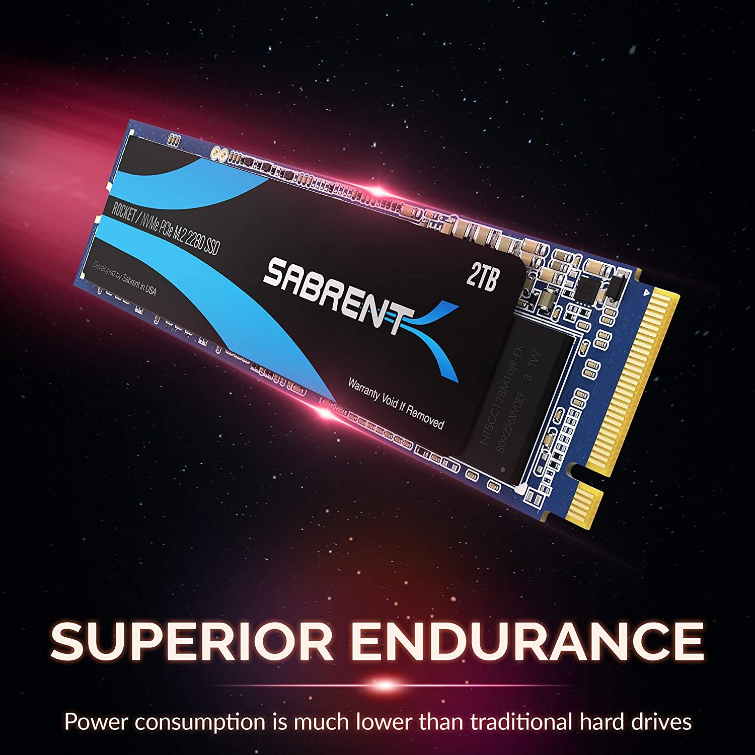 Sabrent 2TB ROCKET NVMe PCIe Gen3 x 4 M.2 2280 Internal SSD Solid State Drive SB-ROCKET-2TB Sabrent 2TB ROCKET NVMe PCIe Gen3 x 4 M.2 2280 Internal SSD Solid State Drive SB-ROCKET-2TB