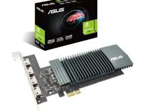 ASUS NVIDIA GeForce GT 710 Graphics Card (PCIe 2.0, 2GB GDDR5 Memory, 4x HDMI Ports, Single-slot Design, Passive Cooling)