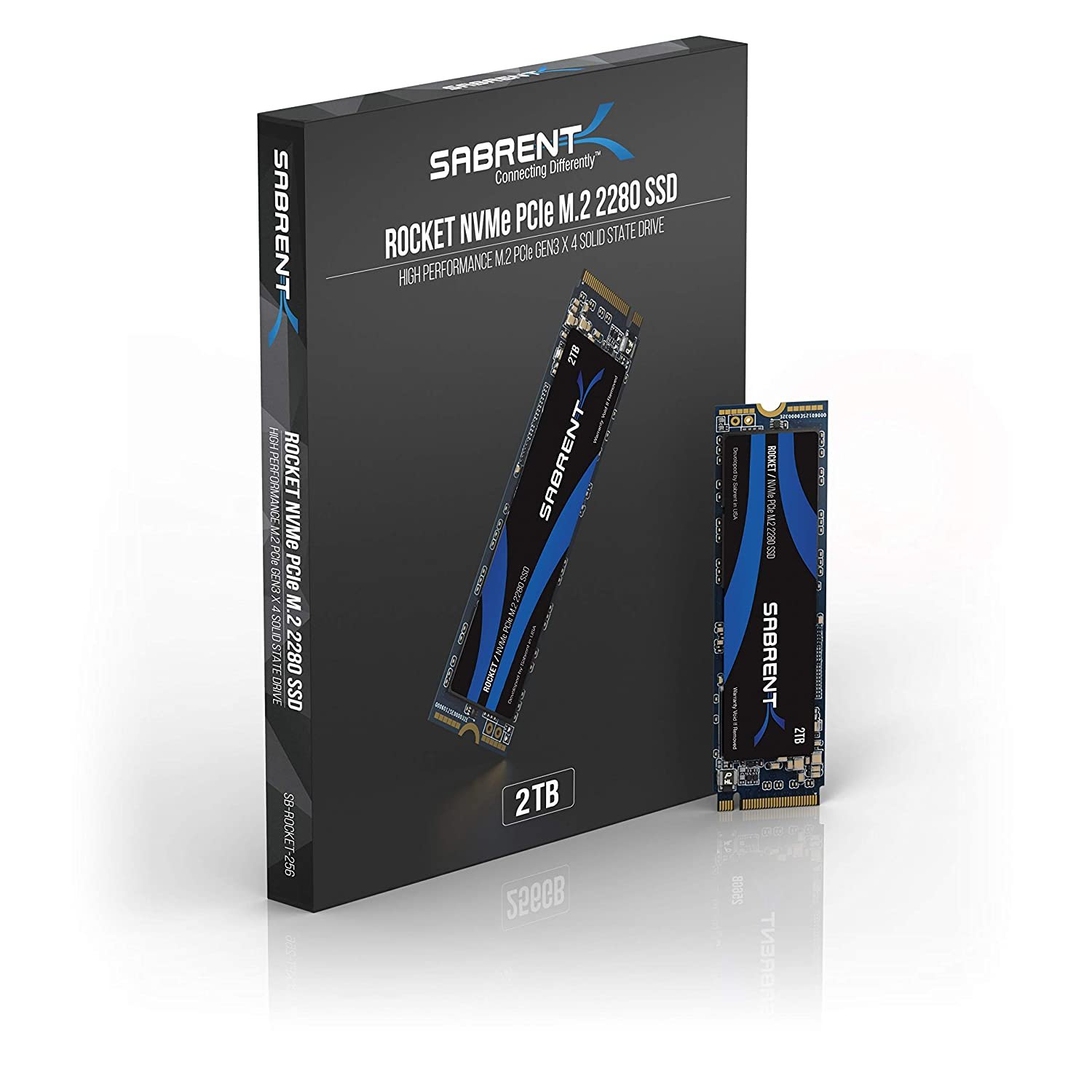 Sabrent 2TB ROCKET NVMe PCIe Gen3 x 4 M.2 2280 Internal SSD Solid State Drive SB-ROCKET-2TB Sabrent 2TB ROCKET NVMe PCIe Gen3 x 4 M.2 2280 Internal SSD Solid State Drive SB-ROCKET-2TB