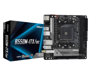 ASRock B550M-ITX/AC AM4 Mini-ITX Motherboard (AMD Socket AM4/3rd Gen Ryzen Series CPU/Max 64GB DDR4 4733MHz Memory)