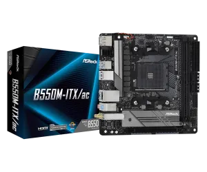 ASRock B550M-ITX/AC AM4 Mini-ITX Motherboard (AMD Socket AM4/3rd Gen Ryzen Series CPU/Max 64GB DDR4 4733MHz Memory)